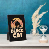 Plaque Photo Halloween de chat noir (Côté)