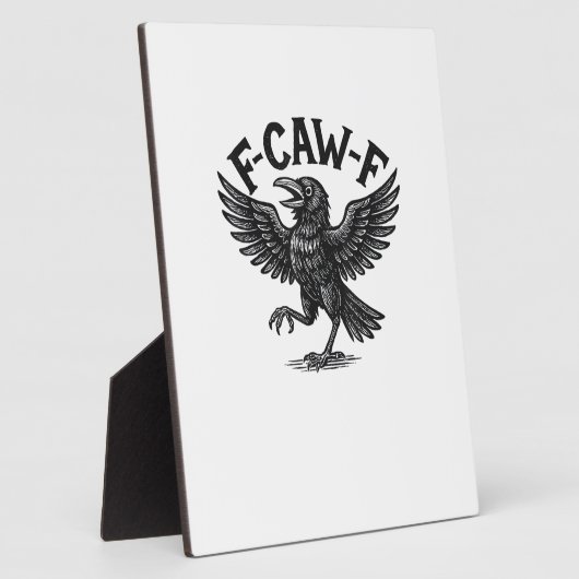 Plaque Photo Halloween F-Caw-F Bird Crow Women Men Minimal Clea (Côté)