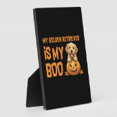 Plaque Photo Halloween Golden Retriever (Côté)