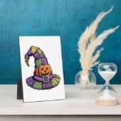 Plaque Photo Halloween Patchwork Witch Hat Spooky (Côté)