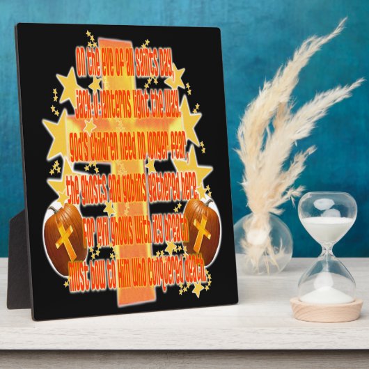 Plaque Photo Halloween pour les chrétiens (Poème) (Côté)