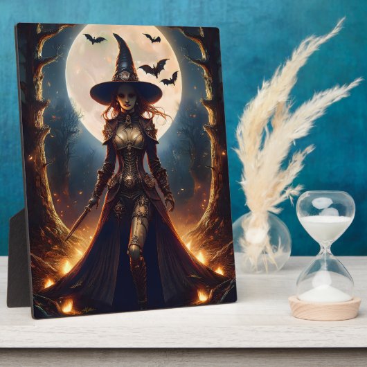 Plaque Photo Halloween Steampunk Forest Witch (Côté)