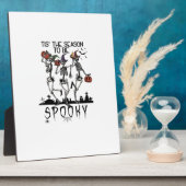 Plaque Photo Halloween Tis The Season To Spooky Dancing Skeleto (Côté)