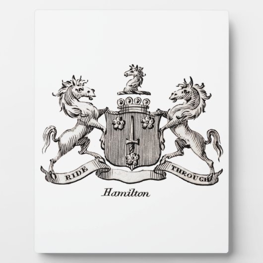 PLAQUE PHOTO HAMILTON FAMILY CREST (Devant)
