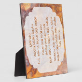 Plaque Photo Hanoukka hébraïque Bénédictions Tabletop w Easel (Côté)