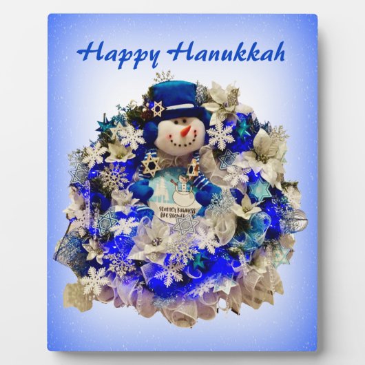 Plaque Photo Hanoukka Star moderne de David Snowman Wreath (Devant)