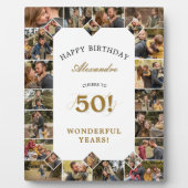 Plaque Photo Happy 50th Birthday Personalized Photo Collage (Devant)