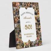 Plaque Photo Happy 50th Birthday Personalized Photo Collage (Côté)