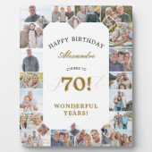 Plaque Photo Happy 70th Birthday Personalized Photo Collage (Devant)