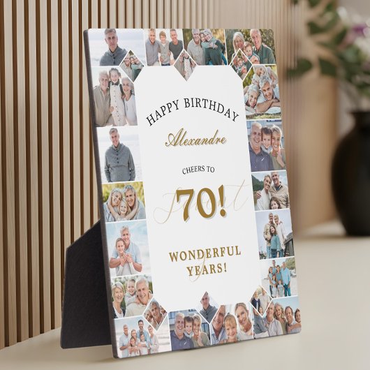 Plaque Photo Happy 70th Birthday Personalized Photo Collage