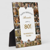 Plaque Photo Happy 80th Birthday Personalized Photo Collage (Côté)