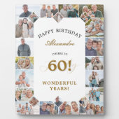 Plaque Photo Happy Birthday Cheers To 60 Years Photo Collage (Devant)