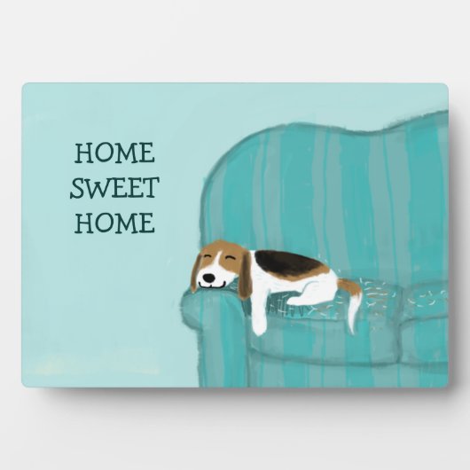 Plaque Photo Happy Canch Dog - Home Sweet Home Beagle (Devant)