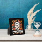 Plaque Photo Happy Catsgiving - Thanksgiving Cat Celebration (Insitu)