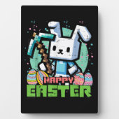Plaque Photo Happy Easter Bunny Pixel Game  (Devant)