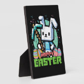 Plaque Photo Happy Easter Bunny Pixel Game  (Côté)