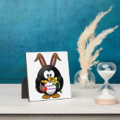 PLAQUE PHOTO "HAPPY EASTER" PENGUIN BUNNY (Insitu)