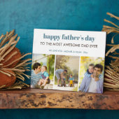 Plaque Photo Happy Fête des pères 3 Photo Collage Personnalisé (Côté)