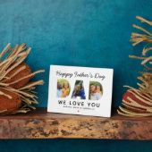 Plaque Photo Happy Fête des pères Papa Custom Photo Collage (Côté)