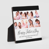 Plaque Photo Happy Fête des pères, Personalized 8 Photo Collage (Recto)