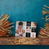 Plaque Photo Happy First Fête des pères Black 4 Photo Collage (Côté)