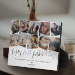 Plaque Photo Happy First Fête des pères Photo Collage<br><div class="desc">Plaque photo simple 1ère fête des pères avec un collage photo de 10 photos de famille à remplacer par la vôtre,  le dicton "joyeuse première fête des pères",  la citation "certains hommes sont nés pour être pères,  et que quelqu'un est vous",  un coeur bleu mignon,  et votre nom d'enfant.</div>