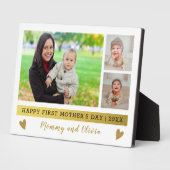 Plaque Photo Happy First Mother's Day 3 Photo Collage (Côté)