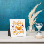 Plaque Photo Happy Halloween chauves-souris Jack-o'-lantern (Insitu)