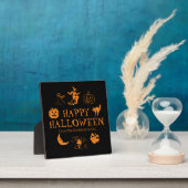Plaque Photo Happy Halloween nom personnalisé noir orange décor (Insitu)