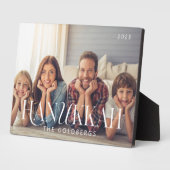 Plaque Photo Happy Hanoukka Simple Moderne Chic Photo Famille (Côté)