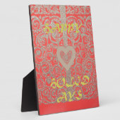 Plaque Photo Happy Holidays Parties scintillant rouge design co (Côté)