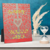 Plaque Photo Happy Holidays Parties scintillant rouge design co (Côté)