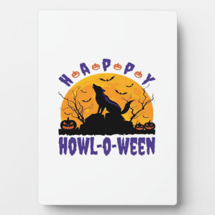 Plaque Photo Happy Howl O Ween Hurlement Halloween Chien Essent