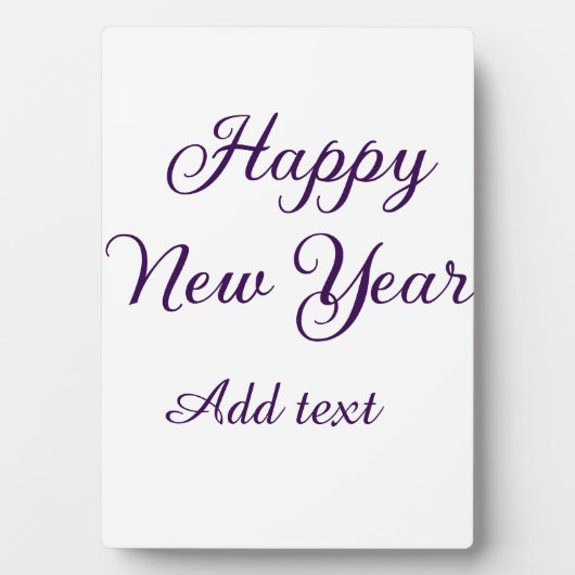 Plaque Photo Happy new year purple calligraphy simple minimal  (Devant)