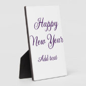 Plaque Photo Happy new year purple calligraphy simple minimal  (Côté)