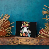 Plaque Photo Happy Pâques Bruh Bro Dabbing Lapin Lapin (Côté)