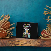 Plaque Photo Happy Pâques Bruh Dabbing Bunny Lapin Bro (Côté)