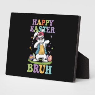 Plaque Photo Happy Pâques Bruh Dabbing Bunny Lapin Bro