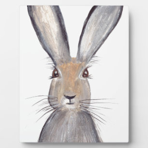 Plaque Photo Hare rabbit watercolor