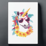 Plaque Photo Hawaiian Aloha Unicorn<br><div class="desc">Hawaiian Aloha Unicorn</div>