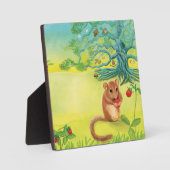 Plaque Photo Hazel Dormouse Manger Fraise Sauvage (Recto)