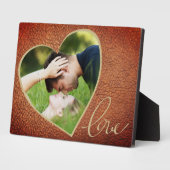 Plaque Photo Heart Leather Imprimer Amour Saint Valentin`s Day  (Côté)