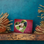 Plaque Photo Heart Leather Imprimer Amour Saint Valentin`s Day (Côté)