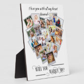 Plaque Photo Heart Photo Collage Aimer You Marry Me (Côté)