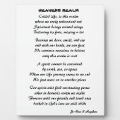PLAQUE PHOTO HEAVENS REALM POEM (Devant)