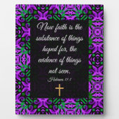 Plaque Photo Hébreux 11:1  (Devant)