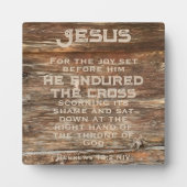 Plaque Photo Hébreux 12:2 Verset de la Bible de Pâques Bois Pat (Devant)