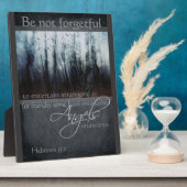 Plaque Photo Hébreux 13:2 Citation Angel (Côté)