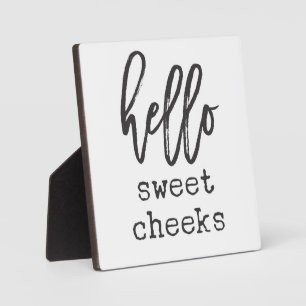 Plaque Photo Hello Sweet Cheeks Farmhouse Funny Salle de bain S