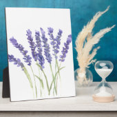Plaque Photo Herbe de lavande florale botanique rustique élégan (Côté)